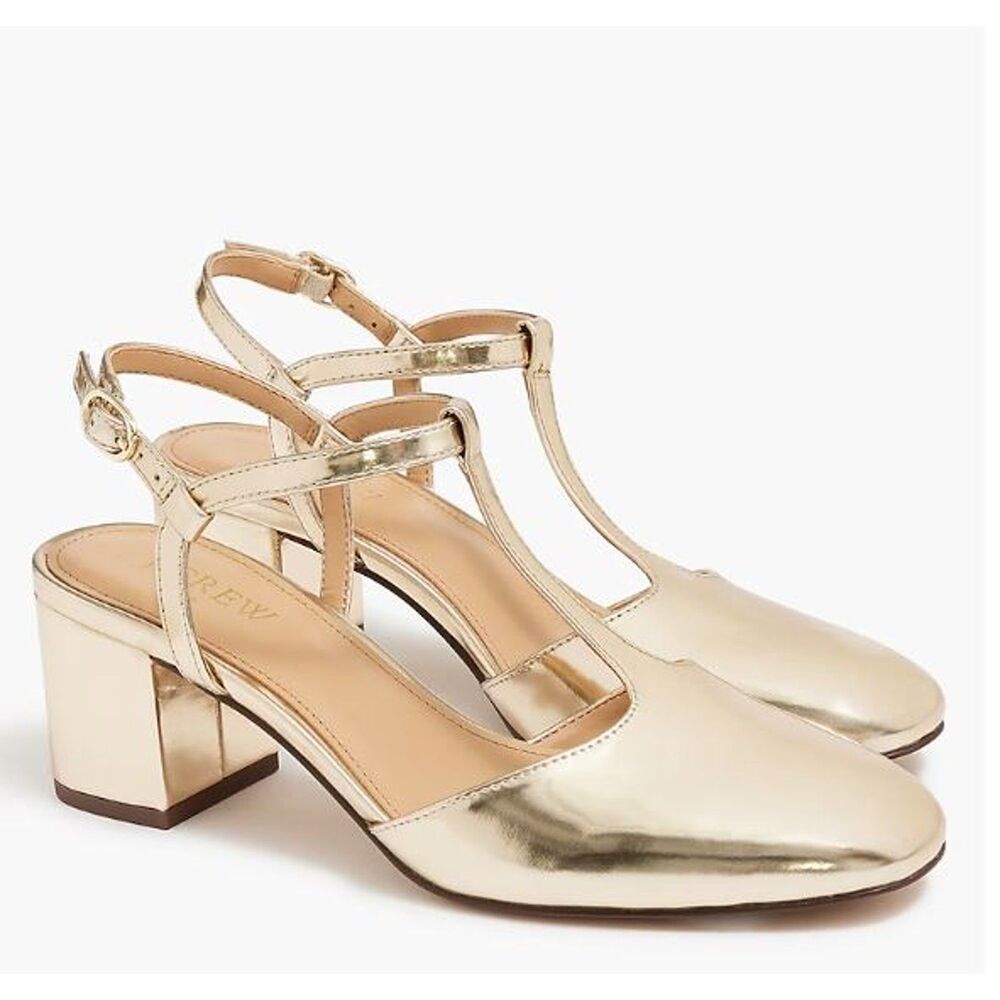 J.Crew Women's Ankle Strap Heels Pumps Sandals 7.5 NWT 148 Silver
